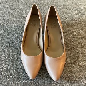 Tan Leather Naturalizer Block Heel Pumps